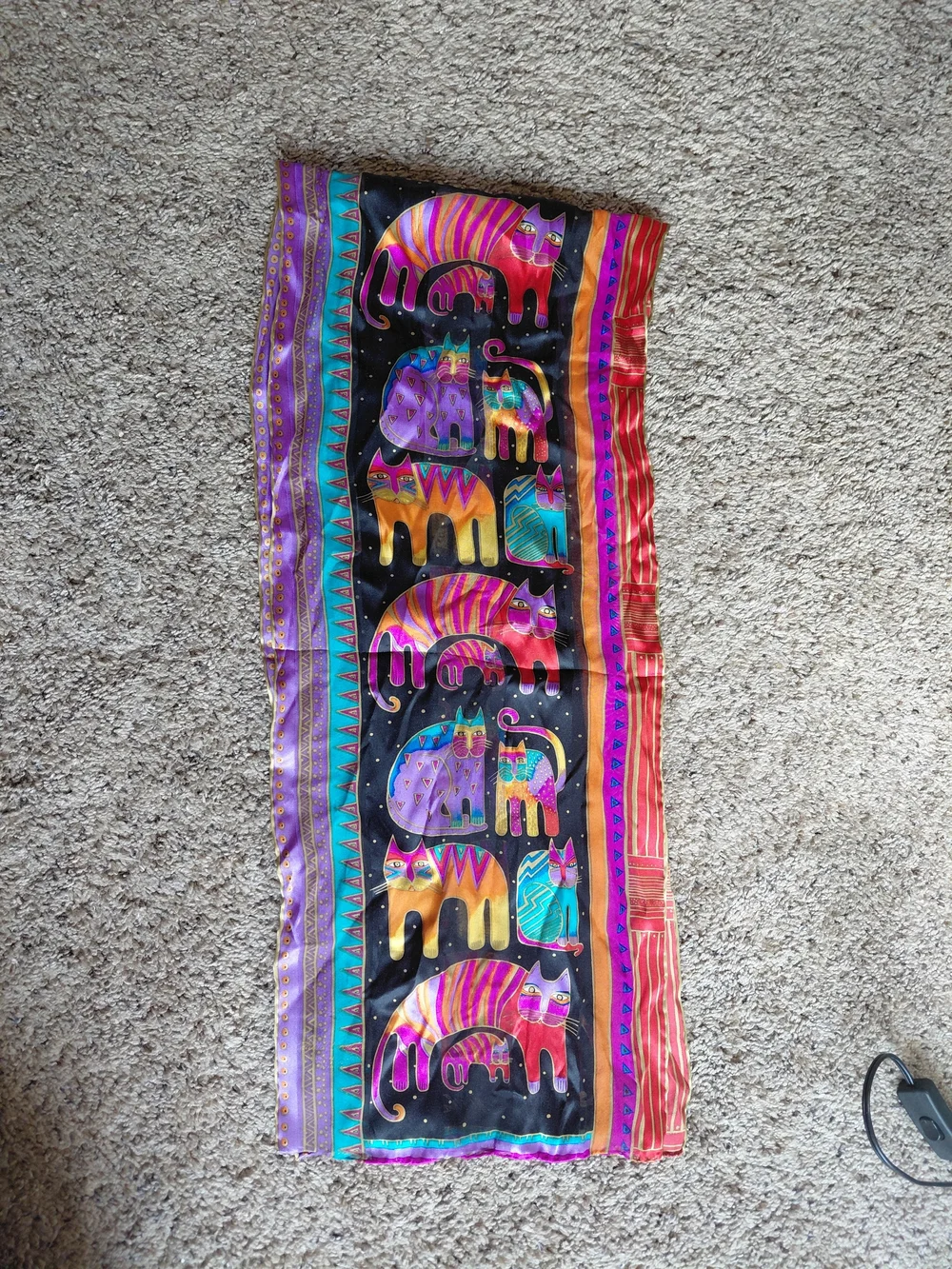 Vintage Laurel Burch 100% Silk Iconic 